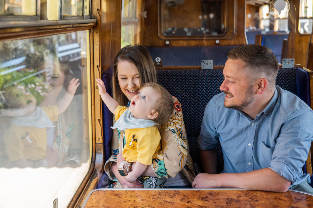 Family experiencing the West Somerset Railway